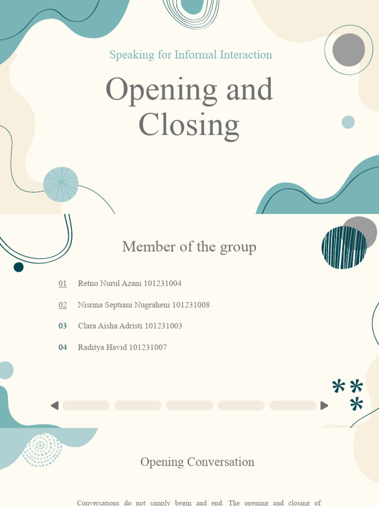 Opening and Closing Conversations Guide | PDF | Communication | Human ...