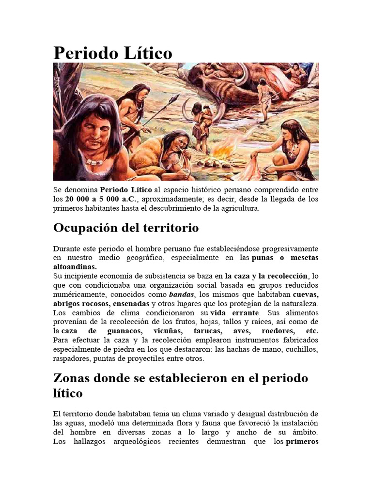 Periodo Lítico | PDF | Ciencias sociales