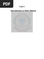 Unit-1 Introduction To Data Mining