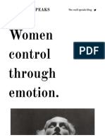 Women Control Through Emotion. - The WALL SPEAKS