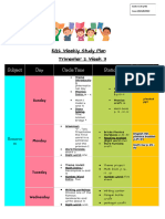 KG 2 Weekly Study Plan (2023-2024)