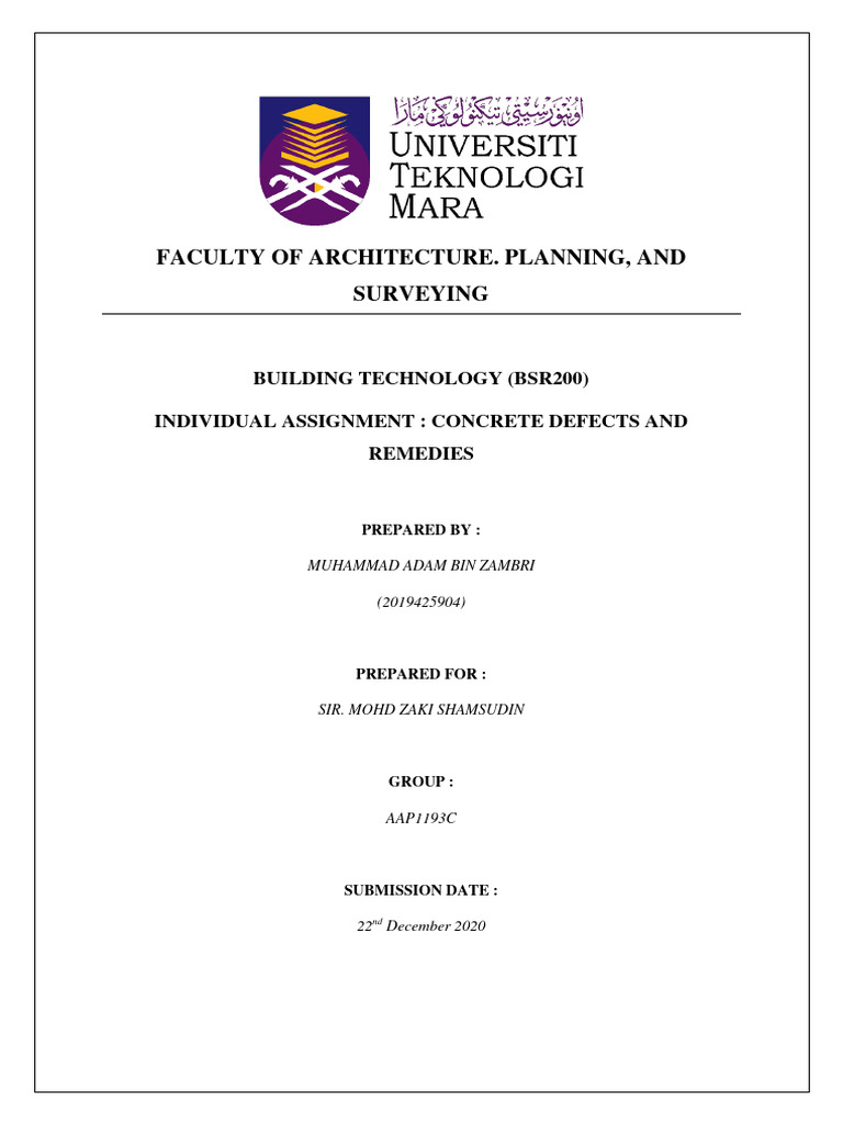 BSR 200 - Assignment 1 | PDF | Concrete | Cement