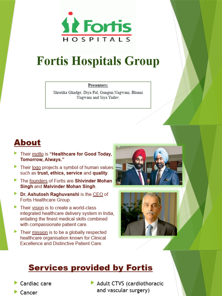 Overview of Fortis Hospitals Group | PDF | Health Care | Cardiothoracic ...