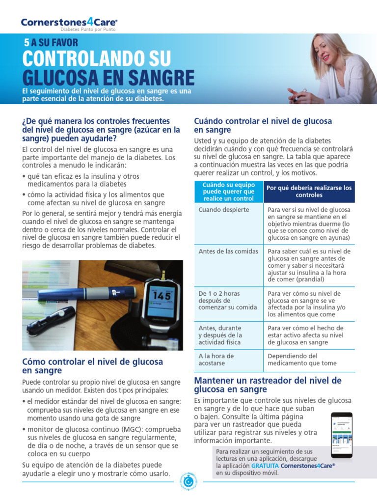 Checking Your Blood Glucose Spanish PDF Diabetes Insulina