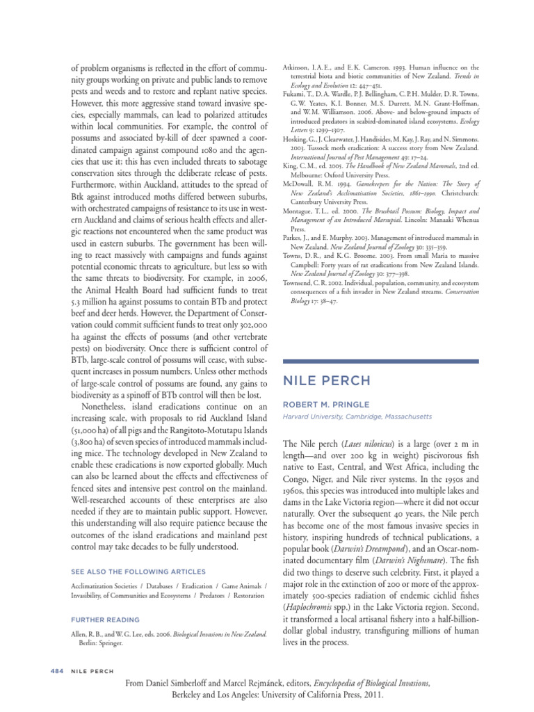 Nile Perch: Invasive Species Impact | PDF | Social Science | Science ...
