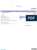 Tax Invoice: Bill To: Manoj Shriram Yadav Invoice No.: 578 Date: 19-03-2023