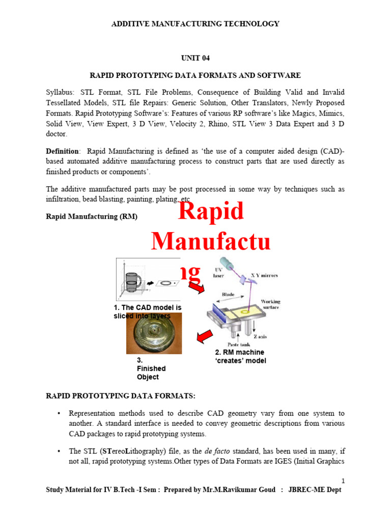 Rapid Prototyping Formats & Software | PDF | 3 D Computer Graphics ...