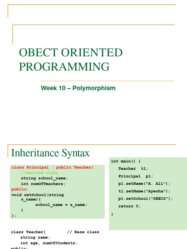 Polymorphism | PDF | C++ | Inheritance (Object Oriented Programming)