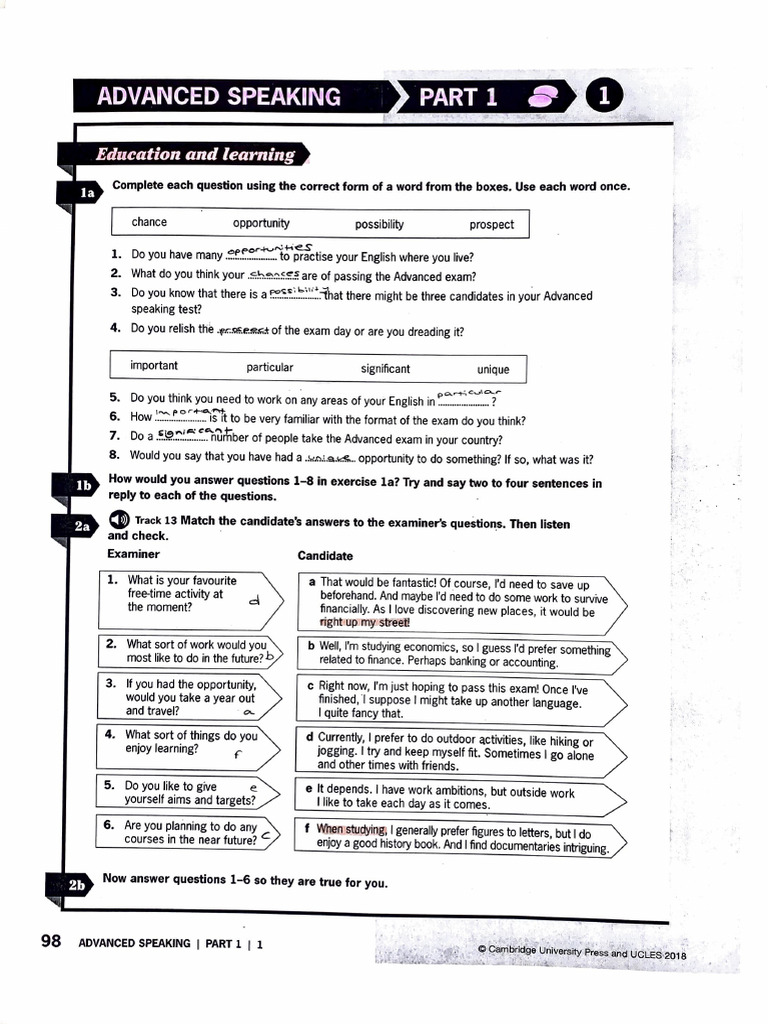 Advanced Speaking | PDF