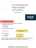 Analiza Matematyczna - Granice Funkcji (Granice Punktowe, Wzory Na Granice Funkcji)