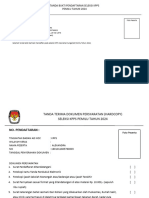Tanda - Terima Dokumen Pendaftaran Adhoc