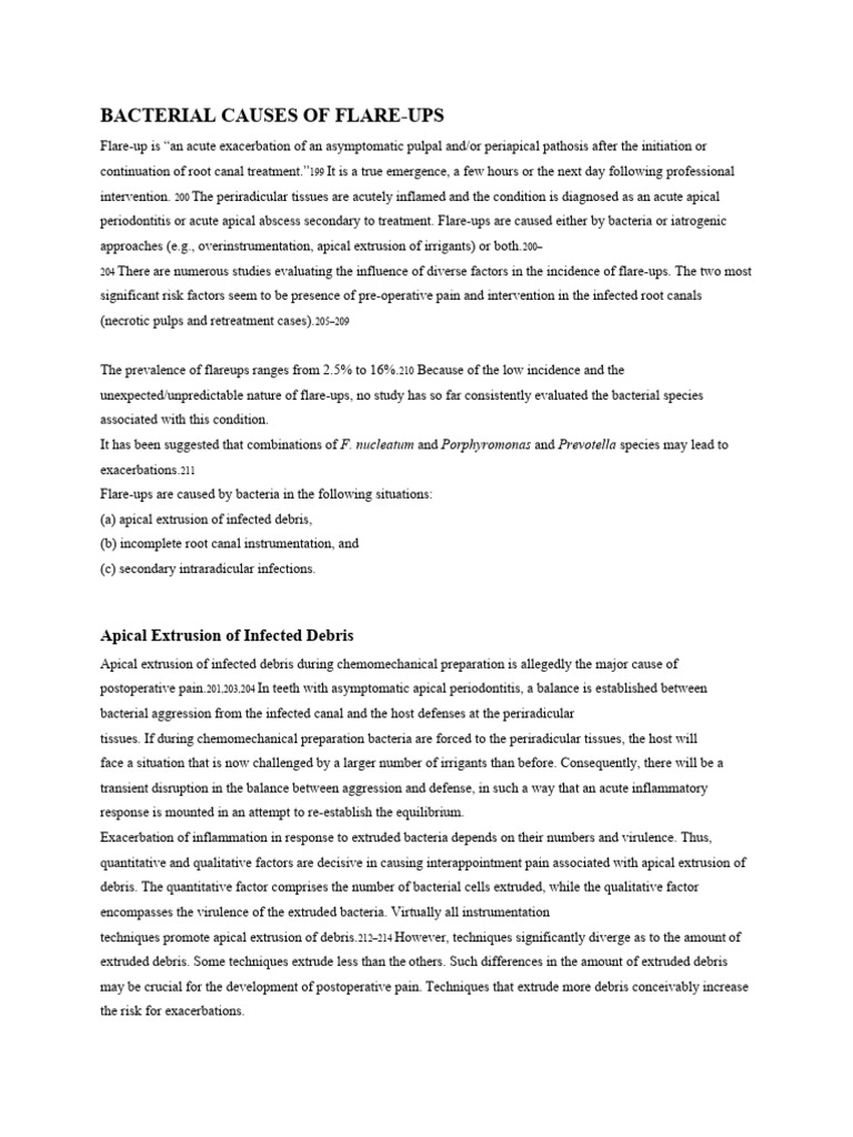 BACTERIAL CAUSES OF FLARE up PDF Diseases And Disorders Epidemiology