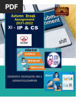 FINAL Autumn Break Class XI CS IP Holiday Home Work 2021-22