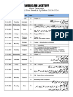 8th Class Test Session Schedule