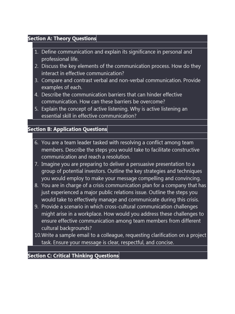 Communication Skills Assessment Guide | PDF | Communication | Nonverbal ...