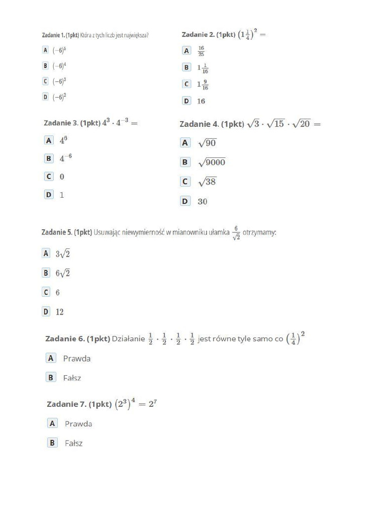 Pierwiastki Matematyka Gimnazjum Kl 2 Ułamki I Potegi Pierwiastki Klasa 8 Matematyka Olek | PDF