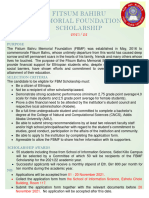 Fitsum Bahiru Memorial Foundation Scholarship: Purpose