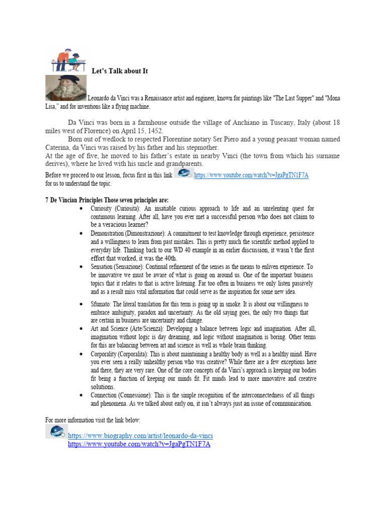 Leonardo Drawing App Principles | PDF | Leonardo Da Vinci | Cognitive ...