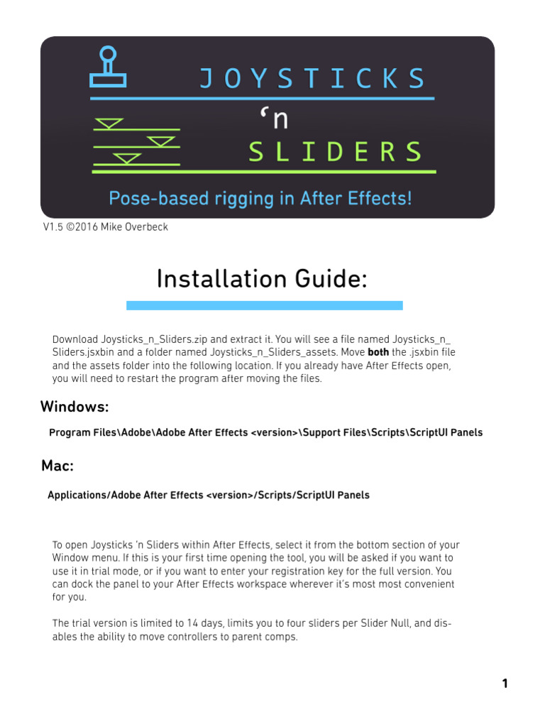 Joysticks N Sliders Instructions v1.5 PDF Computing Computer Science