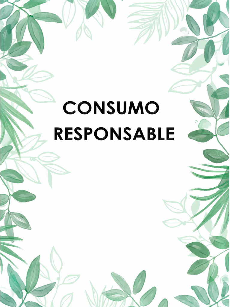 Consumo Responsable Pdf Consumo Economía Economias