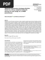 Borjalilu Ghambari 2018 Optimal Maintenance Strategy Selection Based On A Fuzzy Analytical Network Process A Case Study