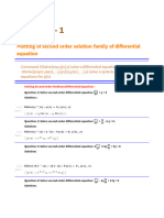 Practical - 1: Plotting of Second Order Solution Family of Differential Equation