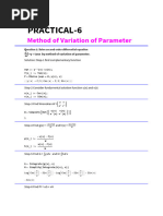 Practical-6: Method of Variation of Parameter