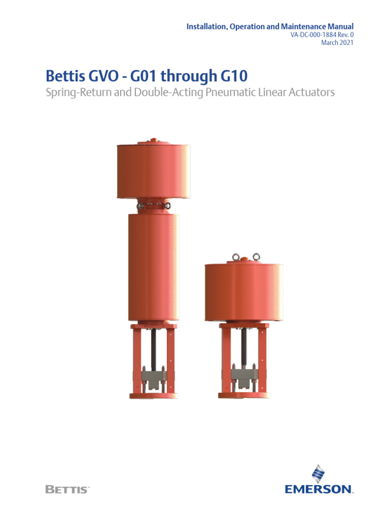 Manuals Gvo g01 Through g10 Spring Return Double Acting Pneumatic
