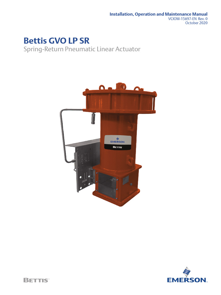 Manuals Gvo Spring Return Pneumatic Linear Actuator Bettis en en