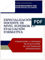 Trabajo Integrador Módulo Ii. Especialización en Evaluación Formativa