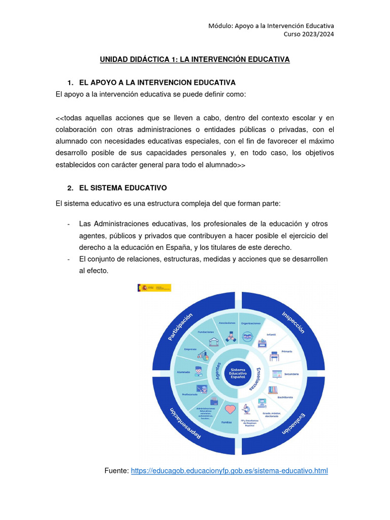 Intervención Educativa en España 2023 | PDF | Plan de estudios | Evaluación