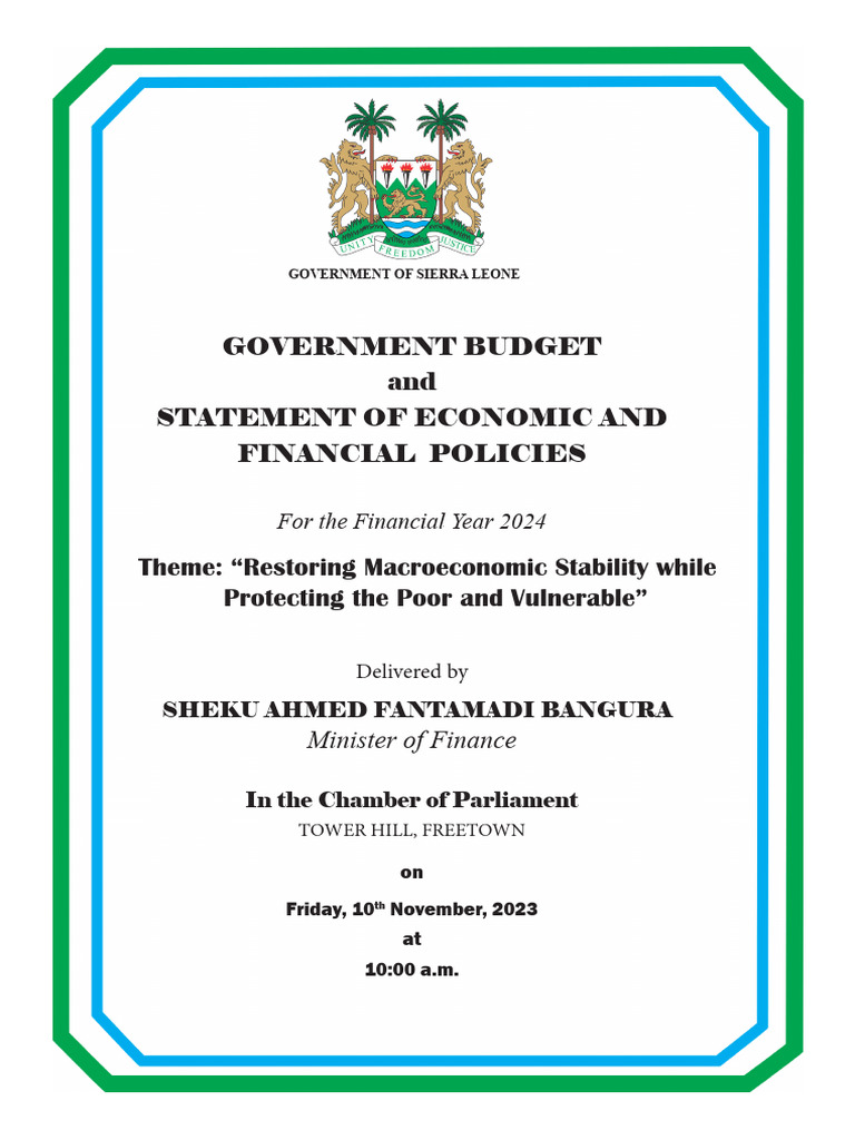Budget Speech 2024. PDF Cost Of Living Inflation