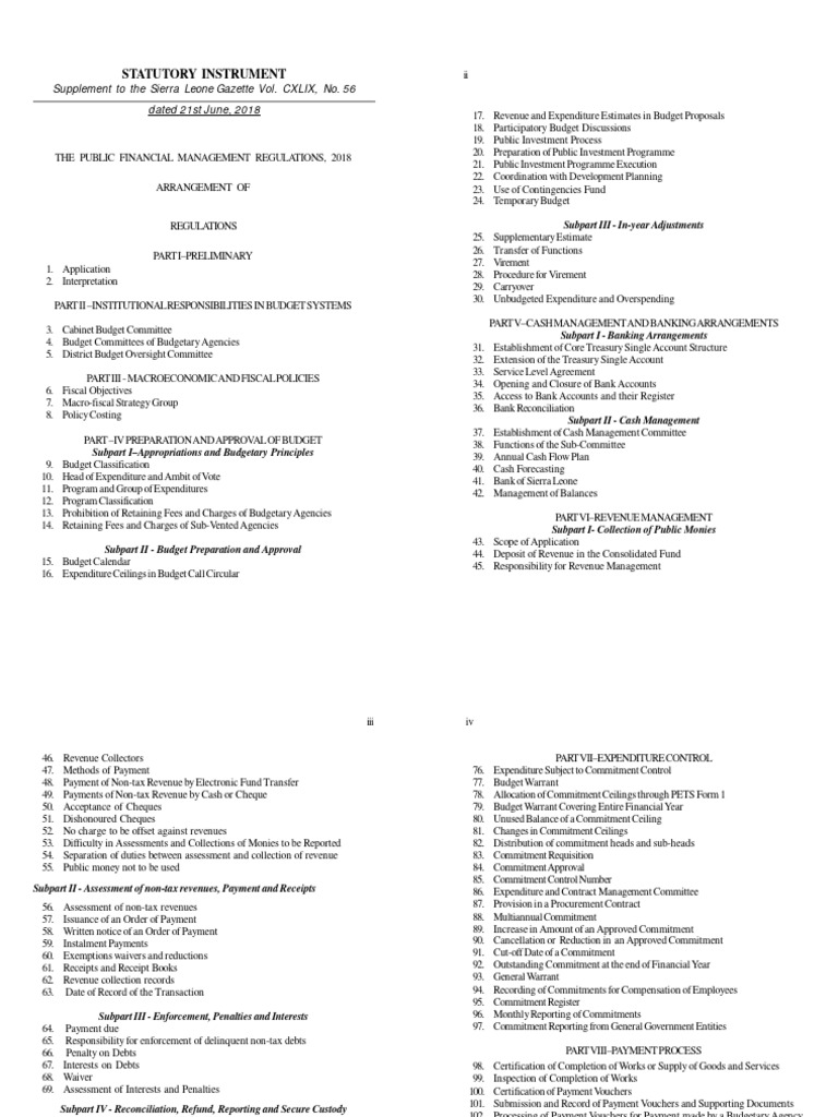 Sierra Leone Public Financial Management Regulations | PDF | Government ...