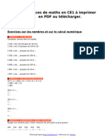 Exercices de Maths en Ce1 A Imprimer en PDF Ou Telecharger