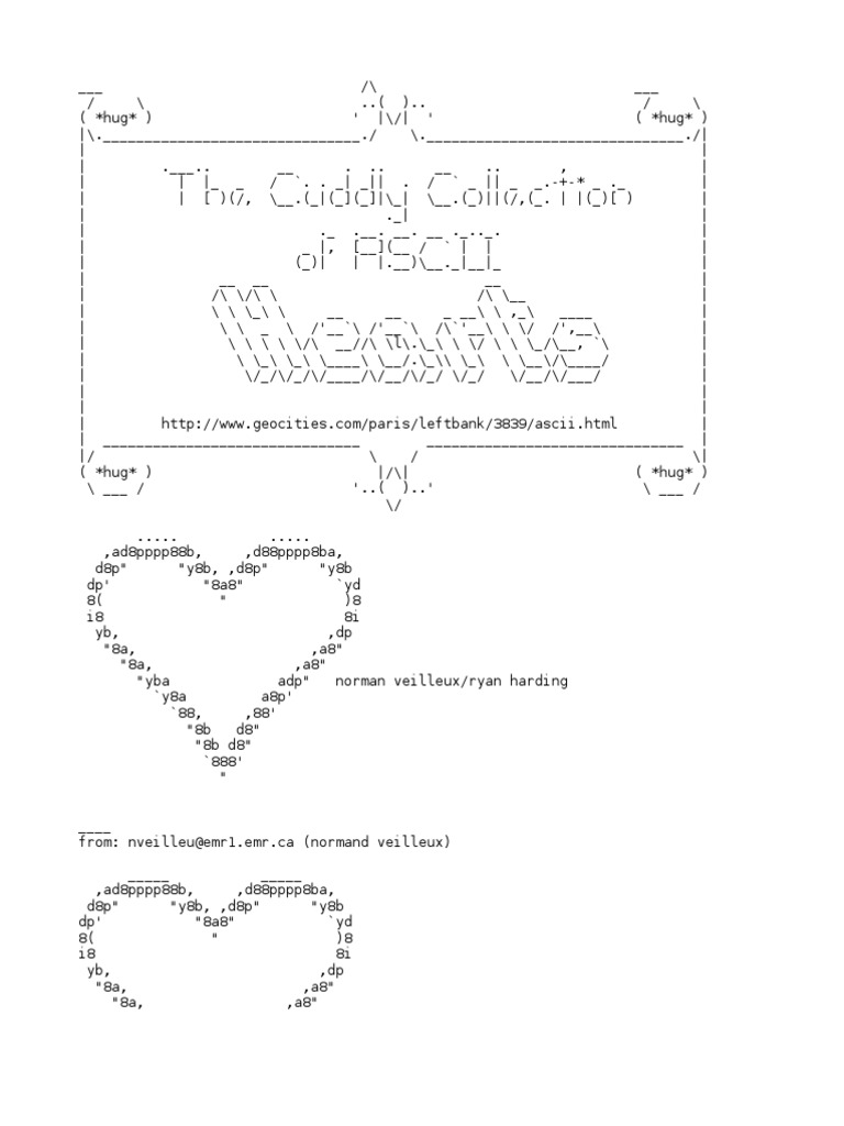 ASCII Art Hugs and Love Messages | PDF | Atrium (Heart) | Anatomy