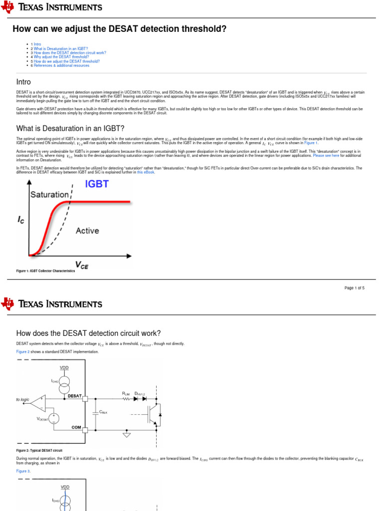Adjusting DESAT Threshold for IGBTs | PDF | Field Effect Transistor ...