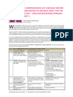 A Comprehensive GST Checklist Before Finalisation of Balance Sheet For The Fy 2017 - 2018 For Registered Persons