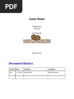 Game Design Document Template (Double Coconut)