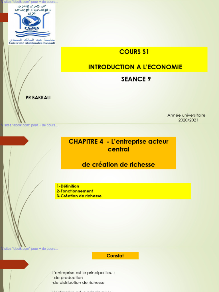 L'entreprise : Création de richesse et fonctionnement | PDF | Business ...