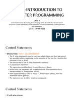 Csir11-Introduction To Computer Programming: Unit Ii