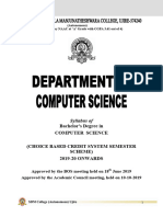 Syllabus of Bachelor's Degree in Computer Science (Choice Based Credit System Semester Scheme) 2019-20 ONWARDS Semester