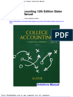 College Accounting 12th Edition Slater Solutions Manual
