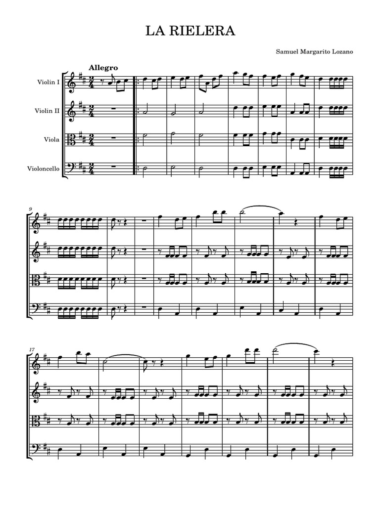 La Rielera | PDF | Orchestras | String Instruments