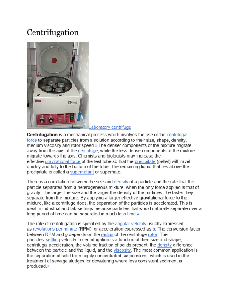 Centrifugation PDF Centrifugation Applied And Interdisciplinary