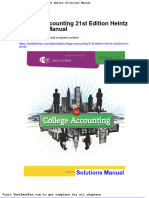 College Accounting 21st Edition Heintz Solutions Manual
