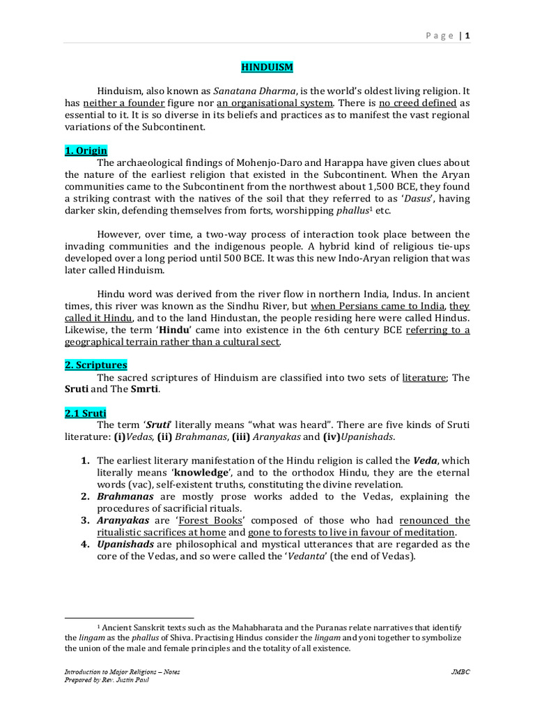 Overview of Hinduism and Its Concepts | PDF | Brahman | Vedas