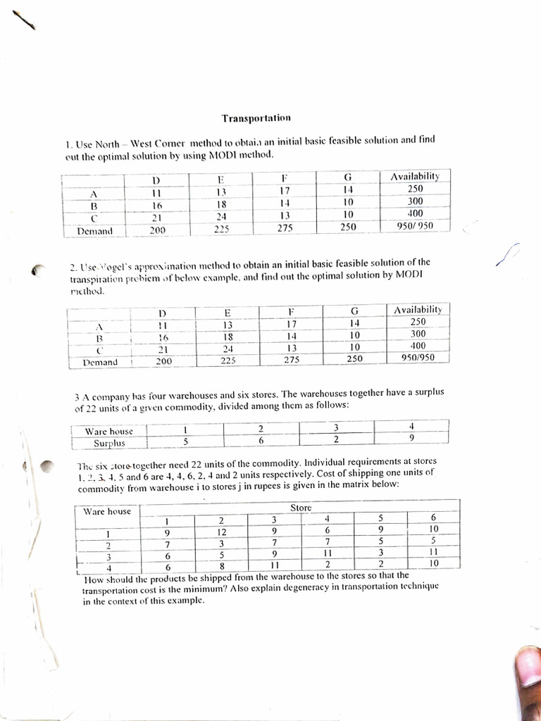 Transportation Or Pdf Mathematical Optimization Business Process