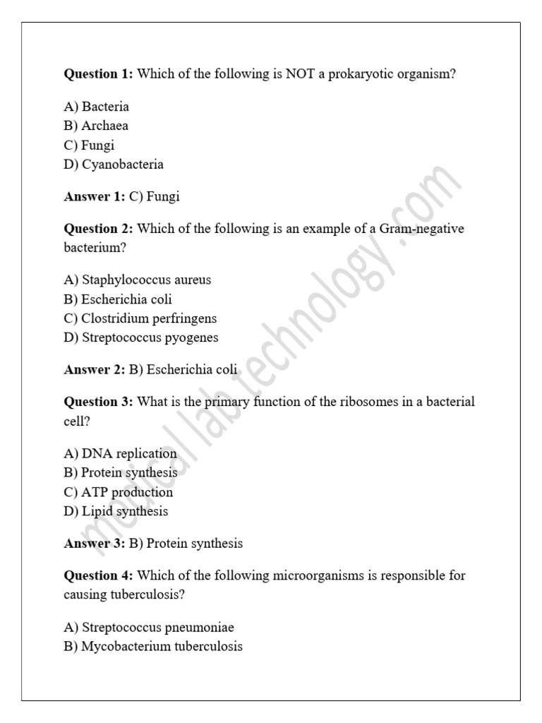 Medical Lab Technician Exam Question Answer PDF Download Free PDF