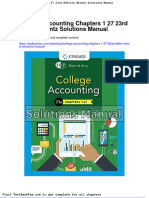 College Accounting Chapters 1-27-23rd Edition Heintz Solutions Manual