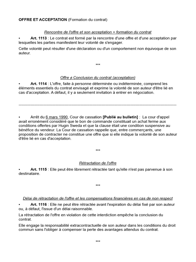 Formation et Acceptation du Contrat | PDF | Justice | Crime et violence